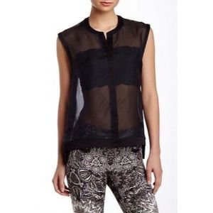Helmut Lang | Black Ghost Silk Top Blouse Size P
